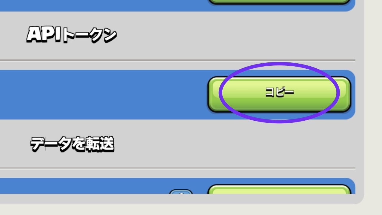 APIトークン ステップ4